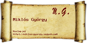Miklós György névjegykártya